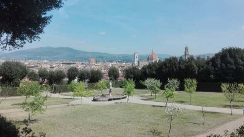 Красивый вид на Флоренцию из садов Боболи