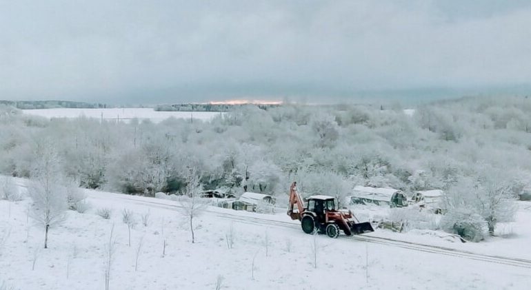 Лиозно заснеженный пейзаж