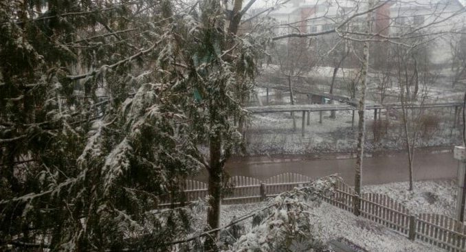 14 марта в Витебском районе пошел снег