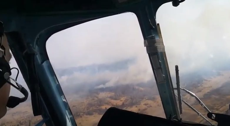 пожар в Чернобыле съемка вертолетом