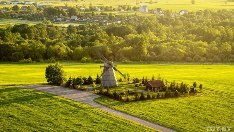 Пуховичский район вид с вертолёта