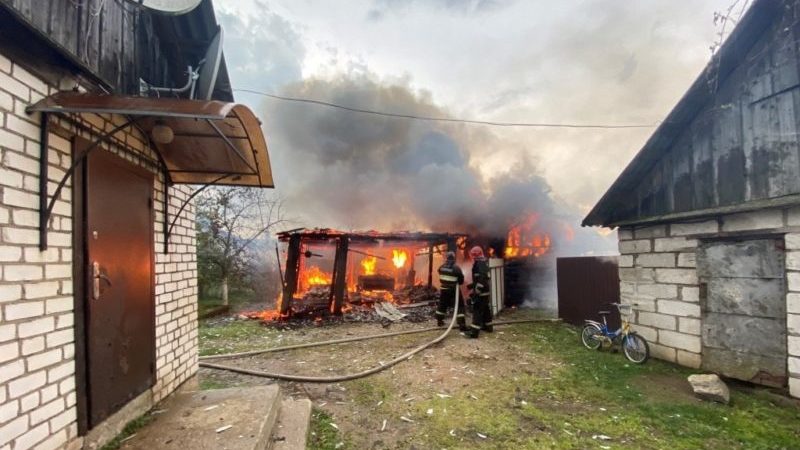 пожар от удара молнии