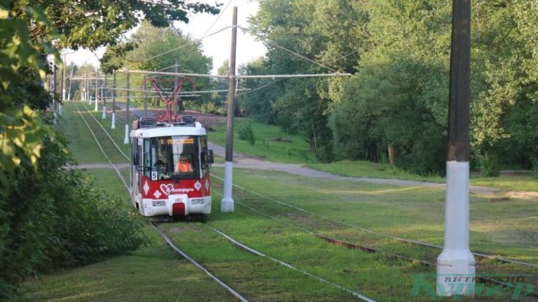 Трамвай в на улице Гагарина (Журжево)