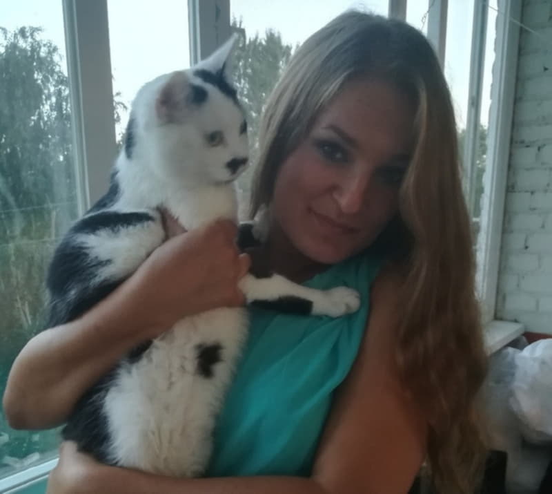 Котик с хозяйкой