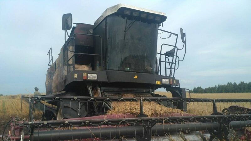 пожар комбайна Витебская область