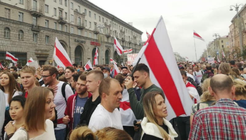 Марш протеста в Минске 23 августа
