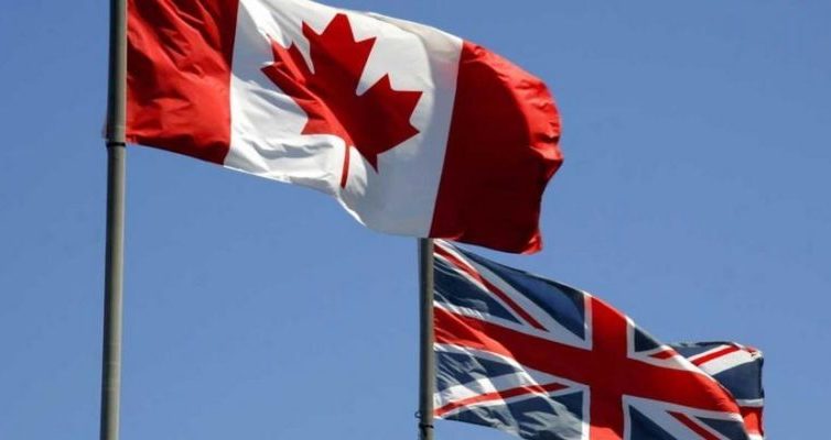 Флаг Великобритании и Канады