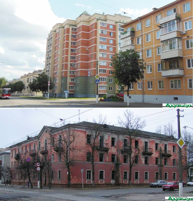 заброшенное общежитие на Герцена и новостройка
