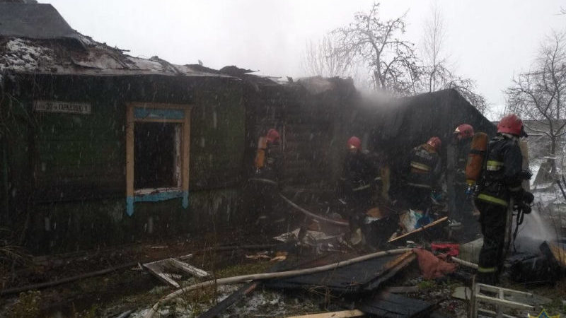 пожар дома в Витебске