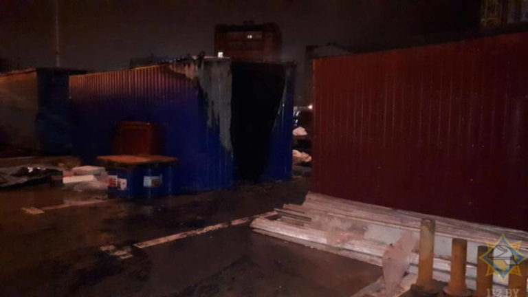 пожар на стройке Витебск