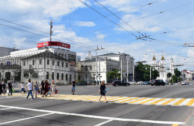 Дома семьи Розенфельдов на улице Суворова. Фотопроекция Борисенкова