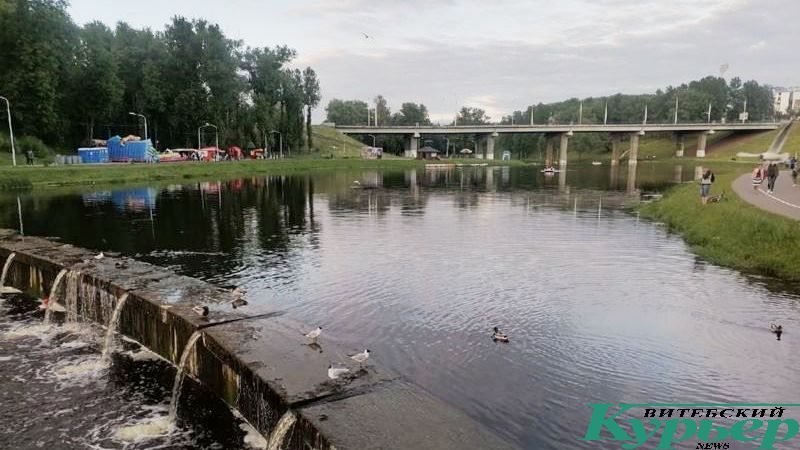 Водохранилище и лодочная станция на Витьбе у Юбилейного моста