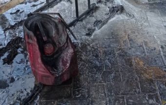 Пожар в гараже в Витебске 1