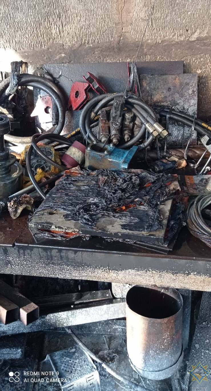 Пожар в гараже в Витебске 2