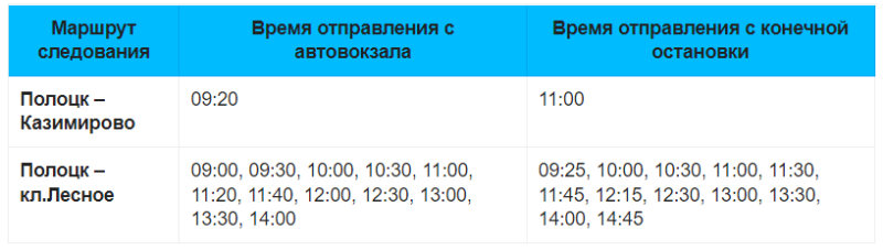 расписание