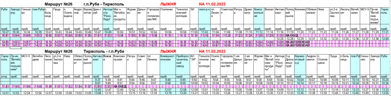 расписание